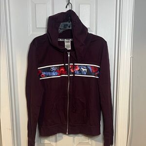 Victoria's Secret Burgundy Floral Hoodie